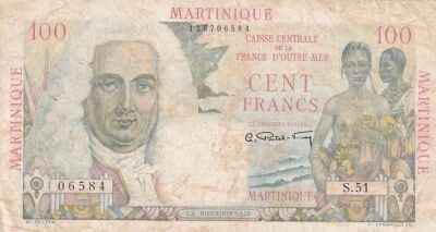 Martinique 100 Francs - La Bourdonnais - 1946 - Series S.51