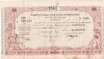 Martinique 1000 Francs - Traite du Trésor Public - Sign. Chazal - 18-10-1882- Kol.N°45