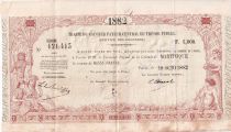 Martinique 1000 Francs - Traite du Trésor Public - Sign. Chazal - 18-10-1882- Kol.N°45
