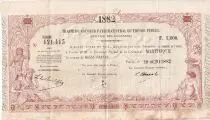 Martinique 1000 Francs - Traite du Trésor Public - Sign. Chazal - 18-10-1882- Kol.N°45