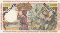 Martinique 1000 Francs Pêcheur - Spécimen - 1955