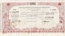 Martinique 2000 Francs - Traite du Trésor Public - Sign. Chazal - 18-10-1882- Kol.N°46var