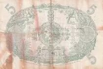 Martinique 5 Francs - Cabasson - Violet - 1901 (1934) - Serial J.254 - P.6