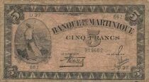 Martinique 5 Francs - Liberty - ND (1944) - P.16