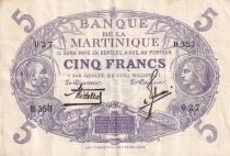 Martinique 5 Francs Cabasson, Violet - 1901 (1934) Série H.353 - TTB - P.6