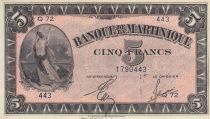 Martinique 5 Francs Liberté - 1942 - Série Q.72 - 1942