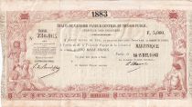 Martinique 5000 Francs - French colonial note - Sign. Chazal - 18-04-1883 - Kol.N°46var