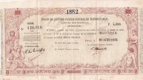 Martinique 5000 Francs - Traite du Trésor Public - Sign. Chazal - 18-10-1882- Kol.N°46