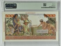Martinique 5000 Francs Sch?lcher - 1946 Specimen - PMG 64