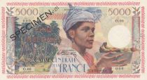 Martinique 5000 Francs Woman with fruits - 1955 Specimen