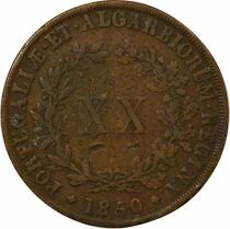 Mary II - 20 Reis - 1850 Lisbon