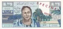 Mauretanien 100 Ouguiya - Woman, palms trees - Fishermens - Specimen - ND (1973) - P.1s