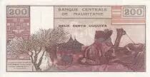Mauretanien 200 Ouguiya -  Young woman, village scene - Specimen - ND (1973) - P.2s