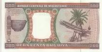 Mauretanien 200 Ouguiya - Canoe - Palm tree- 1974 Specimen