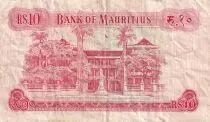 Mauricio 10 Rupees - Elisabeth II - ND (1967) - Parliament - Serial A.59 - P.31b