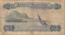 Mauricio 5 Rupees - Elizabeth II - ND (1973) - Replacement - P.30c