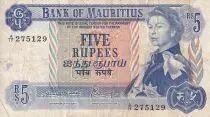 Mauricio 5 Rupees - Elizabeth II - Serial A.17 - P.30c