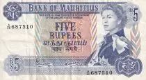 Mauricio 5 Rupees - Elizabeth II - Serial A.46 - VF - P.30c