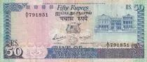 Mauricio 50 Rupees - Building, butterfly, kestrells - ND (1986) - P.37