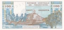 Mauritania 100 Ouguiya - Woman, palms trees - Fishermens - Specimen - ND (1973) - P.1s