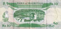 Mauritius 10 Rupees - Parliament - Bridge - ND (1985) - Serial A.49 - P.35