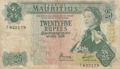 Mauritius 25 Rupees - Elizabeth II - 1967 - Series A.7