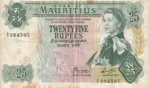 Mauritius 25 Rupees - Elizabeth II - Serial A.5 - VF - P.33b