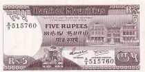 Mauritius 5 Roupies - Monuments - Serial A.9 - P.34