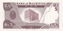 Mauritius 5 Roupies - Monuments - Serial A.9 - P.34