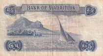 Maurizius 5 Rupees - Elizabeth II - ND (1967) - Boat - Serial A.18 - P.30b