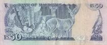 Maurizius 50 Rupees - Building, butterfly, kestrells - ND (1986) - P.37