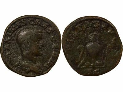Maximus Caesar - Sestertius, Pontifical Instruments - 236 / 237 Rome