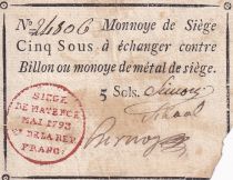 Mayence 5 Sols Noir - Tampon rouge - Mai 1793