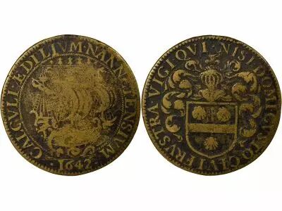 Mayors of Nantes, Christophe Juchault - Brass Token -1642