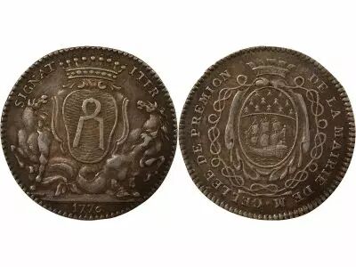 Mayors of Nantes, Jean Baptiste Gell�e - Silver Token, 2nd Mandate - 1776