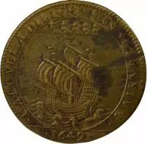 Mayors of Nantes, Mathurin Boux - Brass Token -1649