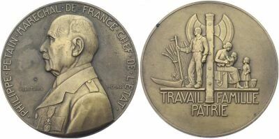 M�daille France Bronze P�tain 1941