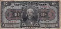Messico 10 Pesos - Jos� M. Morelos - Aztec Calendar - 1915 - Serial I - F - P.S686