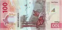 Messico 100 Pesos, Juana de Asbaje - Butterfly - Polymer - 2021 - UNC