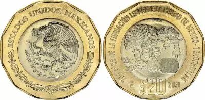 Messico 20 Pesos - Bimetalic - 700th anniversary of fundation of Mexico city - 2021 - AU - P.NEW