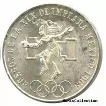 Messico 25 Pesos National arms - Mexico Olympics Games 1968