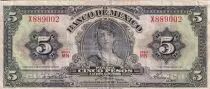 Messico 5 Pesos - Woman - Independence Monument - 08-11-1961 - Serial MN - P.60g