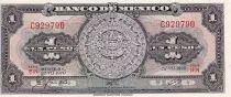 Mexico 1 Peso -  Aztec calendar - Monument - 1970 - Serial BIN - P.UNC - P.59f