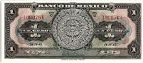 Mexico 1 Peso - Aztec calendar- Momument - 14/04/1943