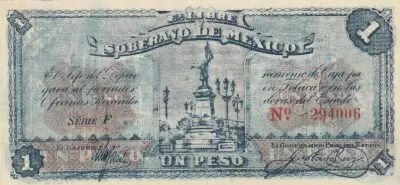 M�xico 1 Peso Toluca - Monument to Miguel Hidalgo y Costilla - 1915 - Series F