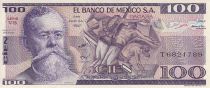 Mexico 100 Pesos - V. Carranza - La Trinchera painting - Stone figure - 1982