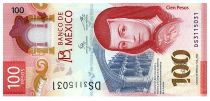 Mexico 100 Pesos, Juana de Asbaje - Butterfly - Polymer - 2022 - UNC
