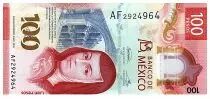 M�xico 100 Pesos, Juana de Asbaje - Butterfly - Polymer - 2022 - UNC