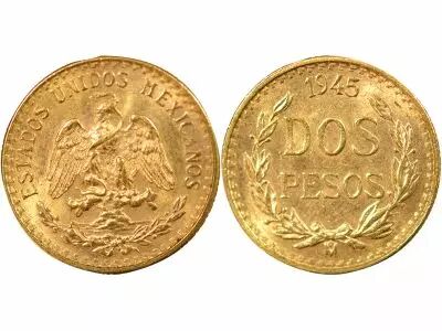 Mexico 2 Pesos Or, Refrappe (1951-1972) - 1945 Mo Mexico