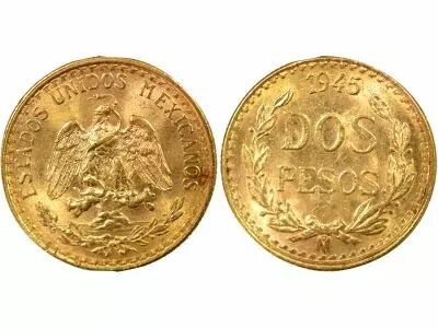 Mexico 2 Pesos Or, Refrappe (1951-1972) - 1945 Mo Mexico